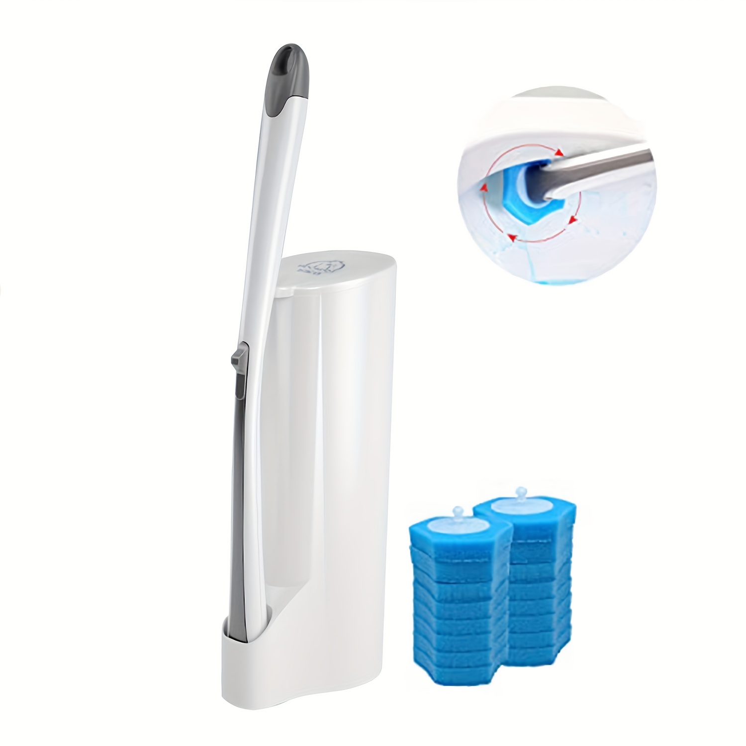 Disposable Toilet Brush With 12 Refills Long Handle - Temu