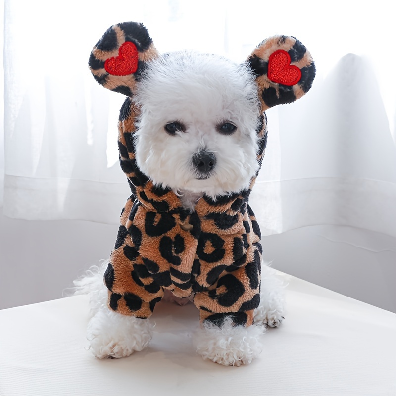 Leopardo stampato cane vestiti di moda Pet Costume cappotto