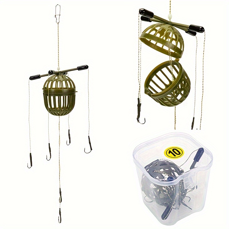 Fishing Feeder Cage with 4 Sharp Hooks Carp Fishing Bait Trap Cage  Wear-Resistance Feeder Basket Lure Feeder Fishing Supplies - AliExpress