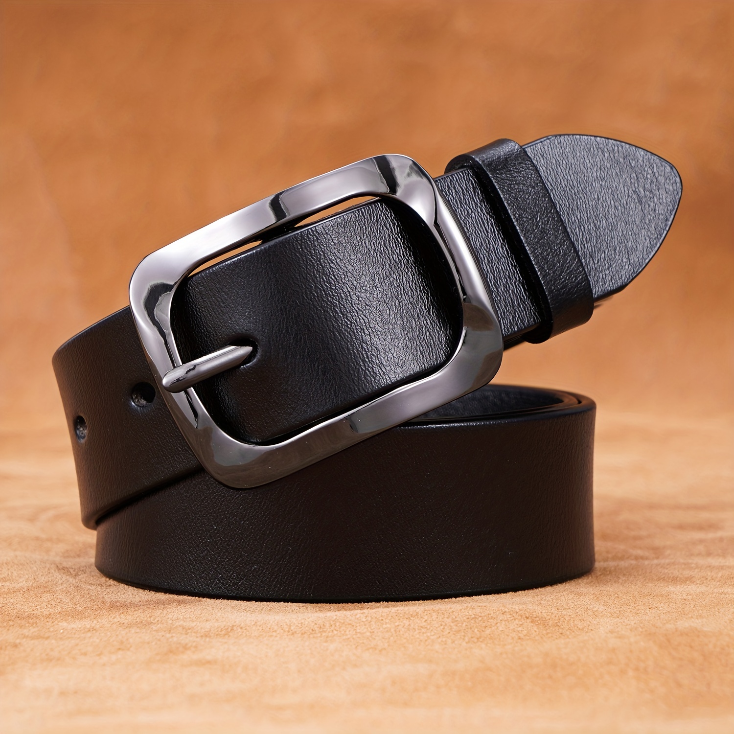 New Retro Smooth Buckle Belt Men's Oversized Leather Pure Cowhide Letter  Belt Designer Belts Men High Quality