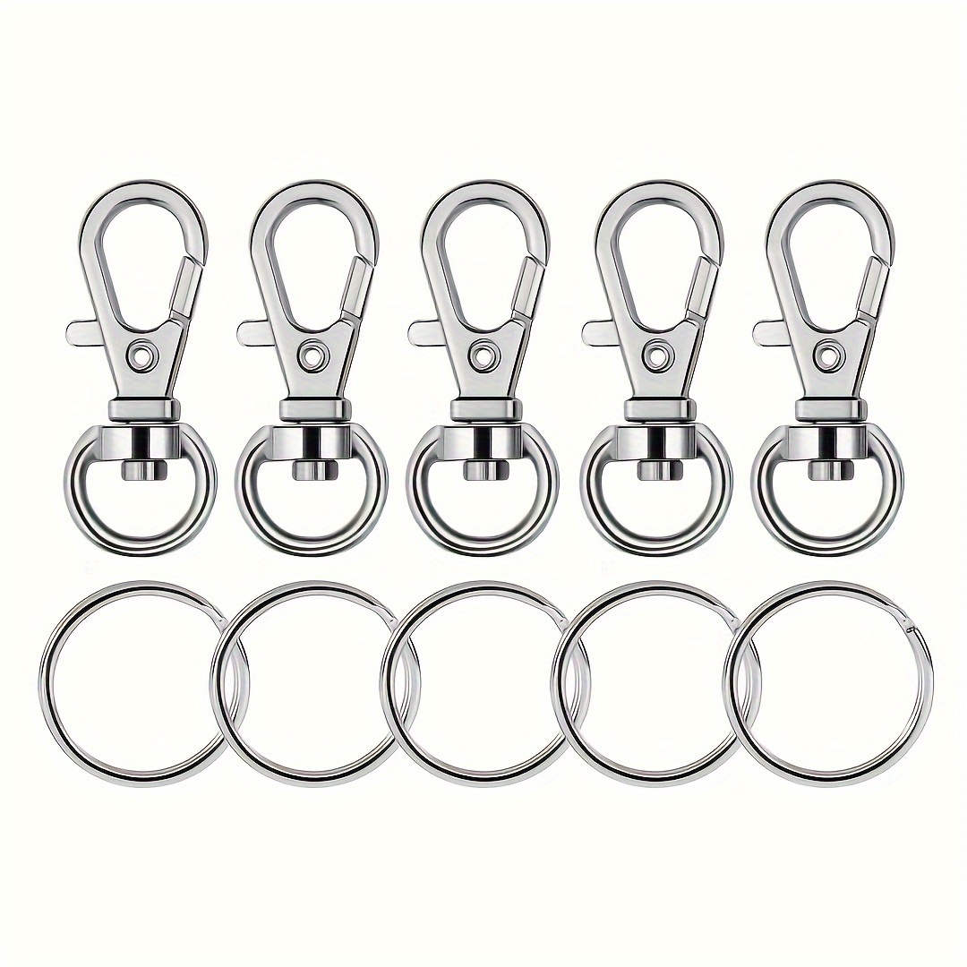 100PCS Swivel Snap Hooks with Key Rings, Premium Metal Swivel Lobster Claw  Clasps Assorted Sizes (Large, Medium, Small) for Keychain Clip Lanyard,  Jewelry Making, Crafts, Dark Grey : : Tools & Home