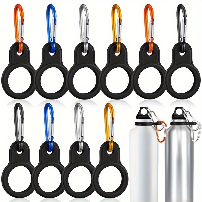 5/10PCS Durable Silicone Water Bottle Holder Clip Hook Carrier with  Carabiner attachment Key Ring Fits Any Disposable Water Bottles for Outdoor  Activities Bike Camping Hiking Traveling Daily Use