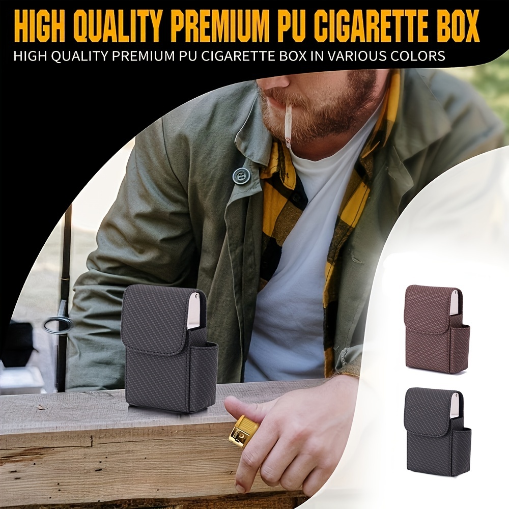 20Pcs Retro Lengthened Thin Cigarette Case Leather Material Split