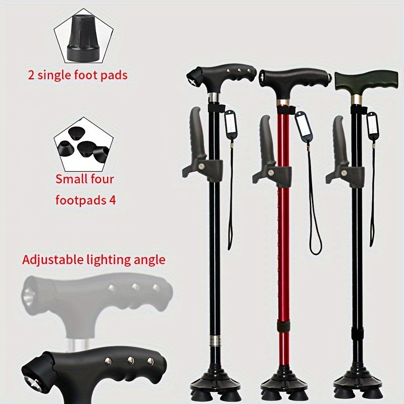 Multifunctional Intelligent Fashion Design Walking Stick Cane for Disabled  Elderly - China Adjustable Aluminum Walking Cane, 4 Leg Cane