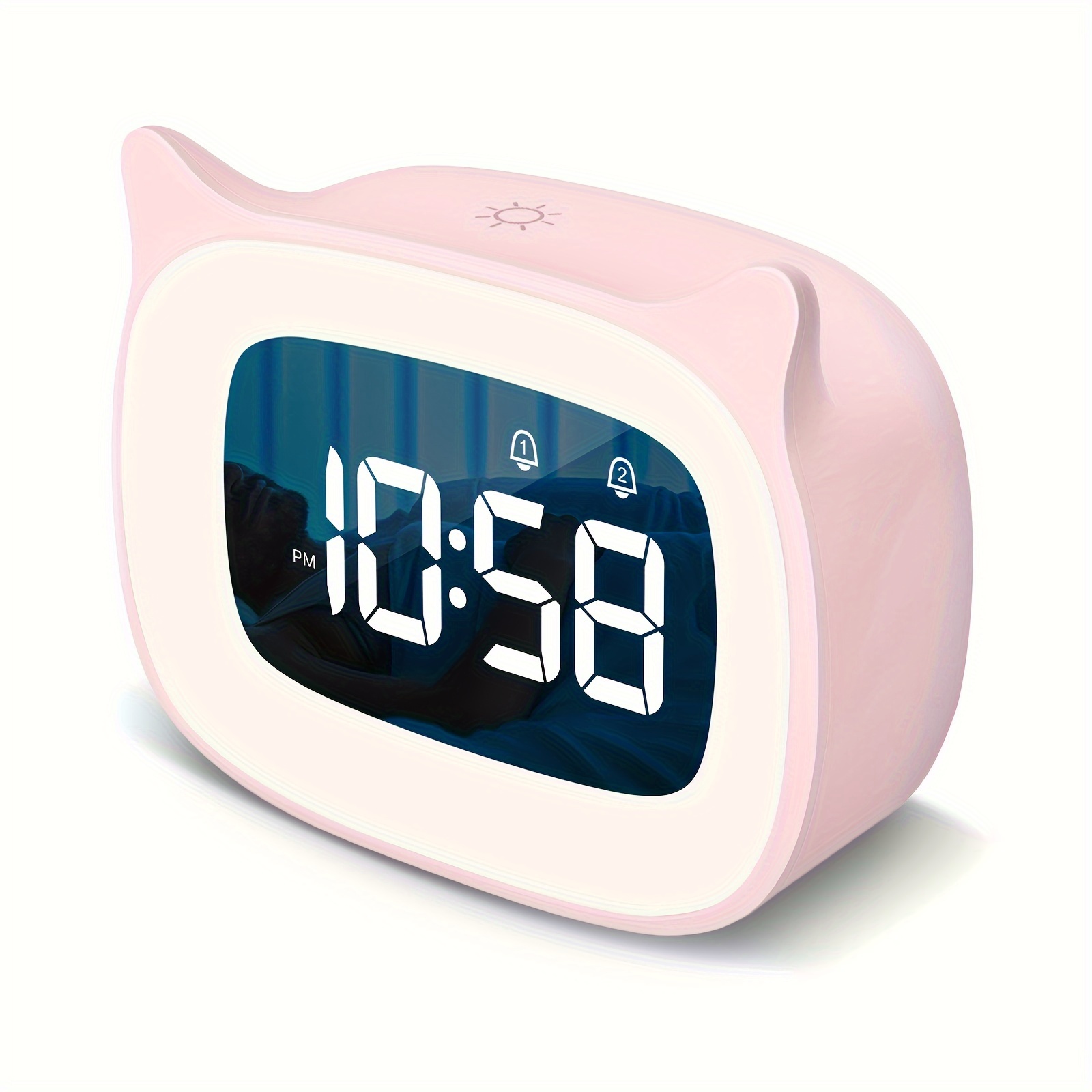 Reloj despertador para niños, luz nocturna, multifuncional, funciona con  pilas, reloj despertador digital LED, pantalla grande, digital para el  hogar