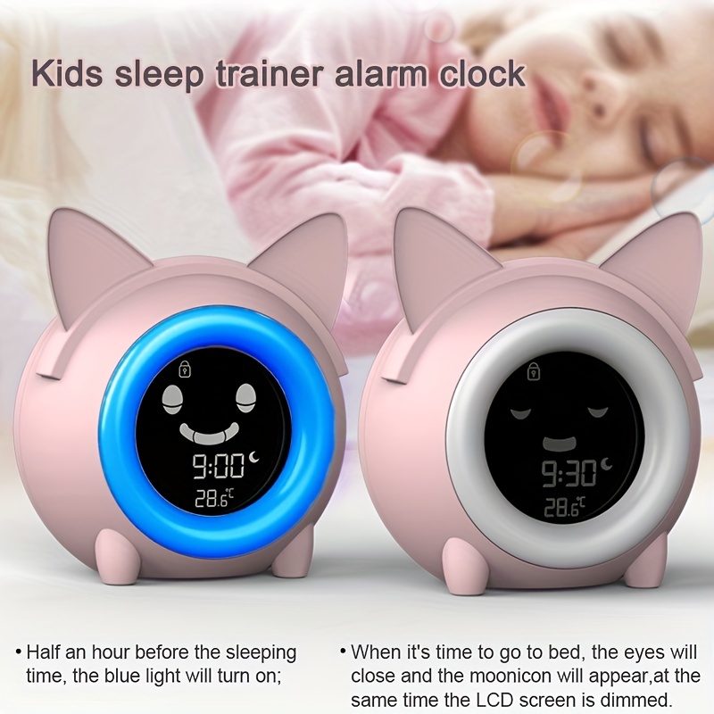 Reloj despertador para niños Mini despertador Estrellas proyectadas Reloj despertador  Luz nocturna Lámpara para niños Reloj regalo