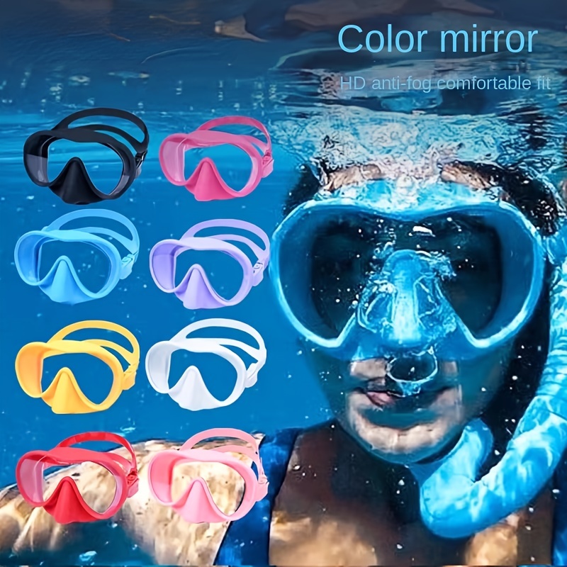 Máscara de buceo para niños, máscara de esnórquel antivaho y antifugas,  gafas de natación impermeables de vidrio templado para niños