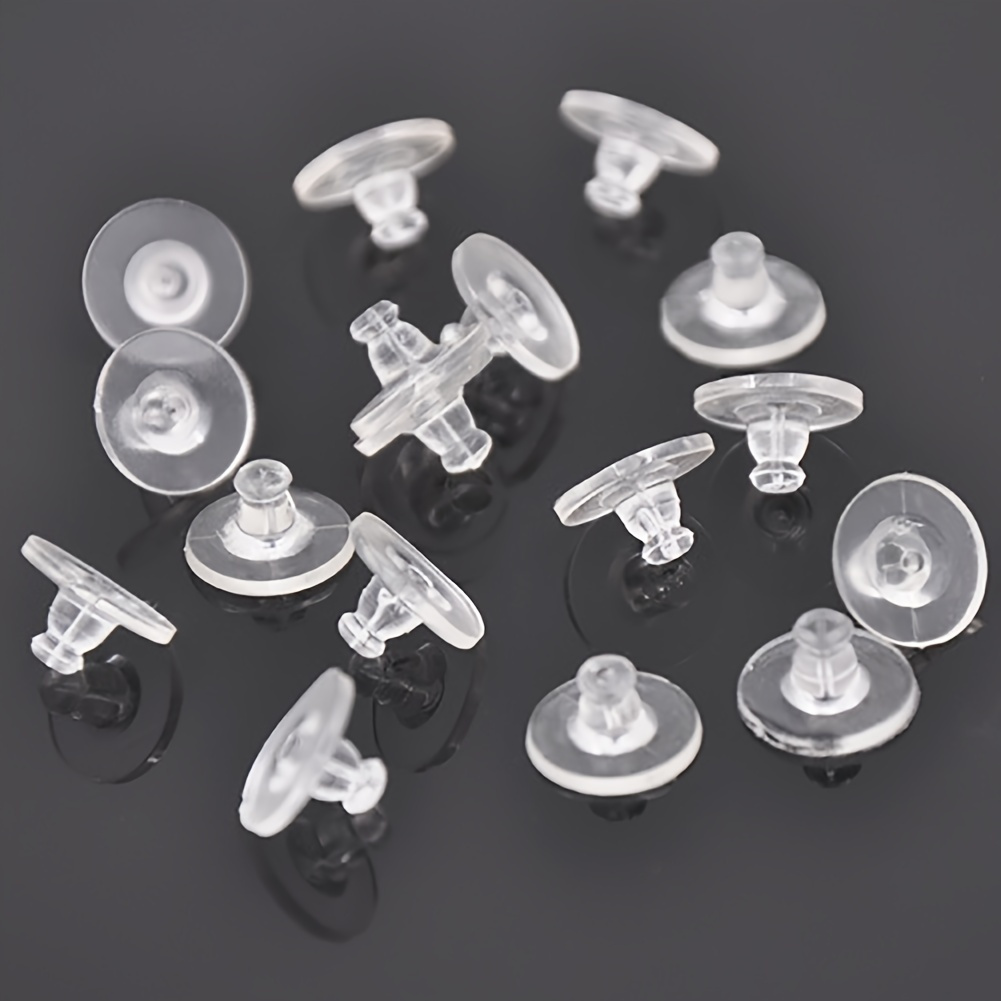 Silicone Earring Backs,18k Secure Earring Backs for Studs,Locking Earring  Backs,Screw On Earring Backs,Screw Back for Earrings Replacement,Clear Earring  Backs for Droopy Ears&Heavy Earring 