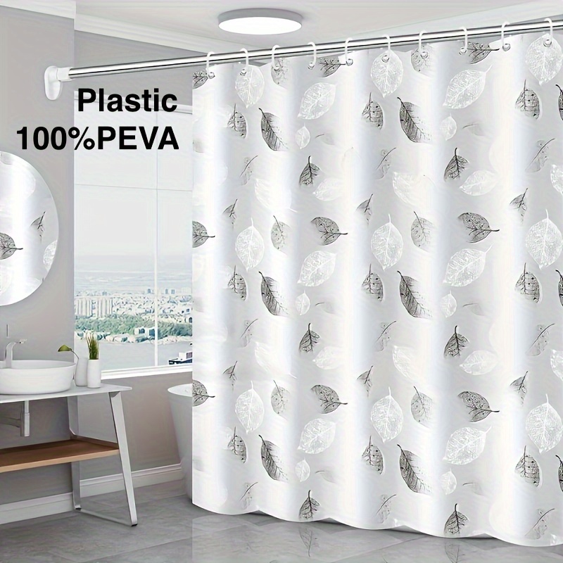 Comprar Cortina de ducha transparente impermeable, revestimiento de cortinas  de baño PEVA blanco claro para baño, moho, hogar, Hotel con ganchos gratis
