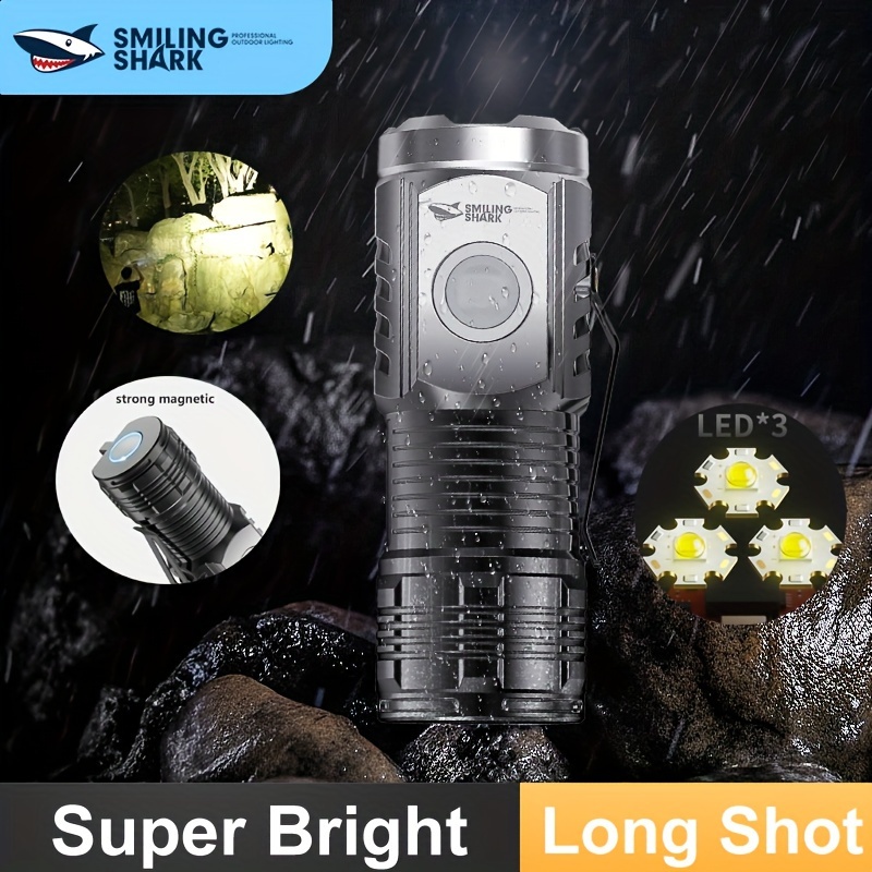 Mini lampe de poche 3 LED rechargeable étanche 2000LM torche super  lumineuse, spécification : queue sans aimant