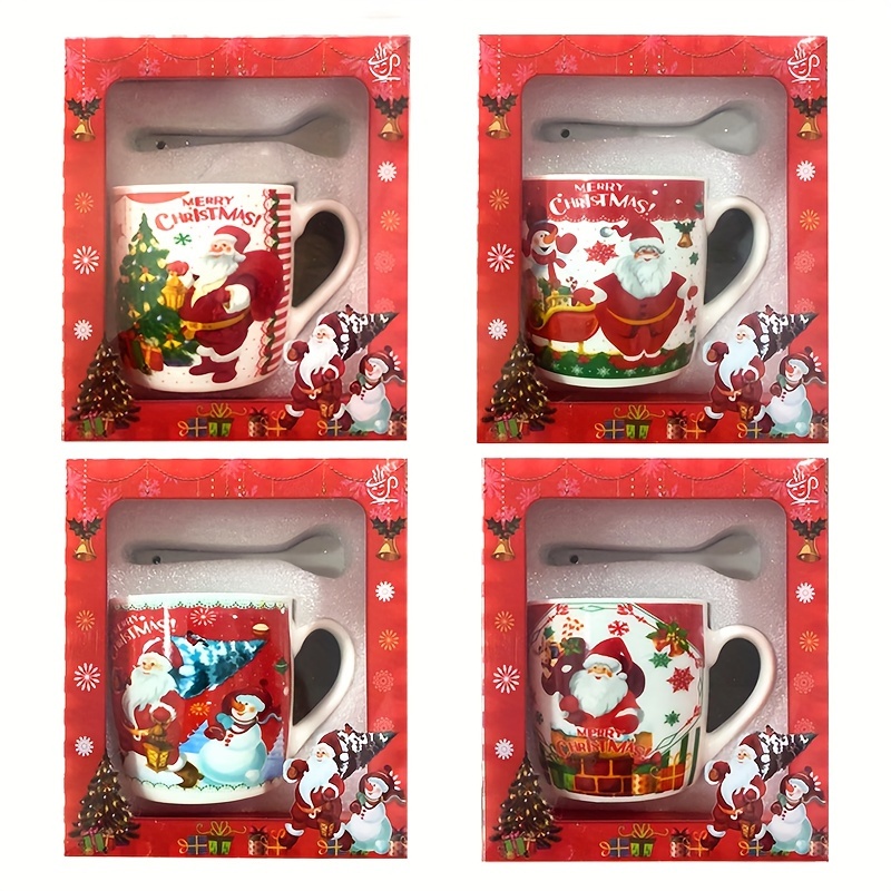 Just A Who Loves Christmas Enamel Mugs Coffee Cups Xmas Party Wine Dessert  Cocoa Chocolate Handle Cup Gifts for Family Friends