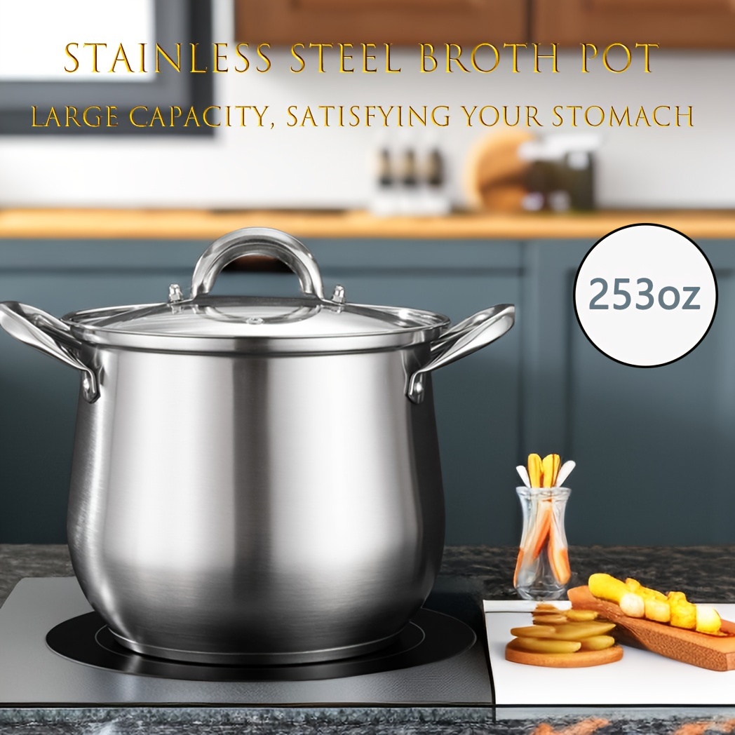 Stainless Steel Stock Pot Large Soup Pot Outdoor Cooking - Temu