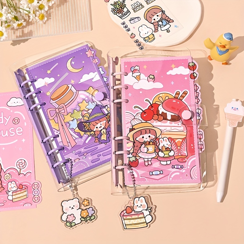 Kawaii Bear Bunny Spiral Binder Notebook Grid Horizontal - Temu