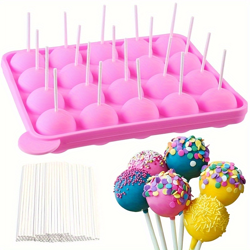 1pc Round Candy Making Reusable Lollipop Mold DIY Tray Non Stick With 20pcs  Sticks, Baking Supplies, Kitchen Items