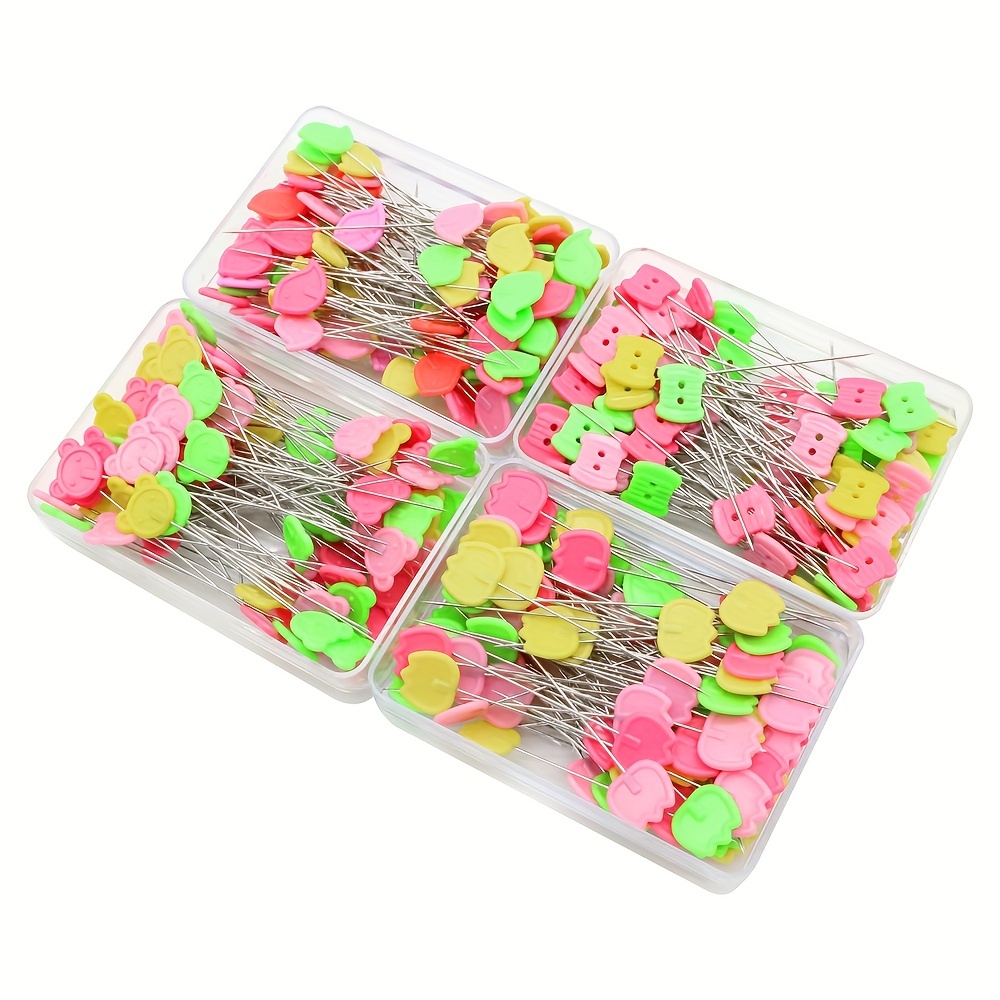 100pcs Flat Head Pins Straight Pins Sewing Pins Patchwork Quilting Pins  Fine DIY Tool Sewing Accessories with Plastic Storage Box for Fabric Button