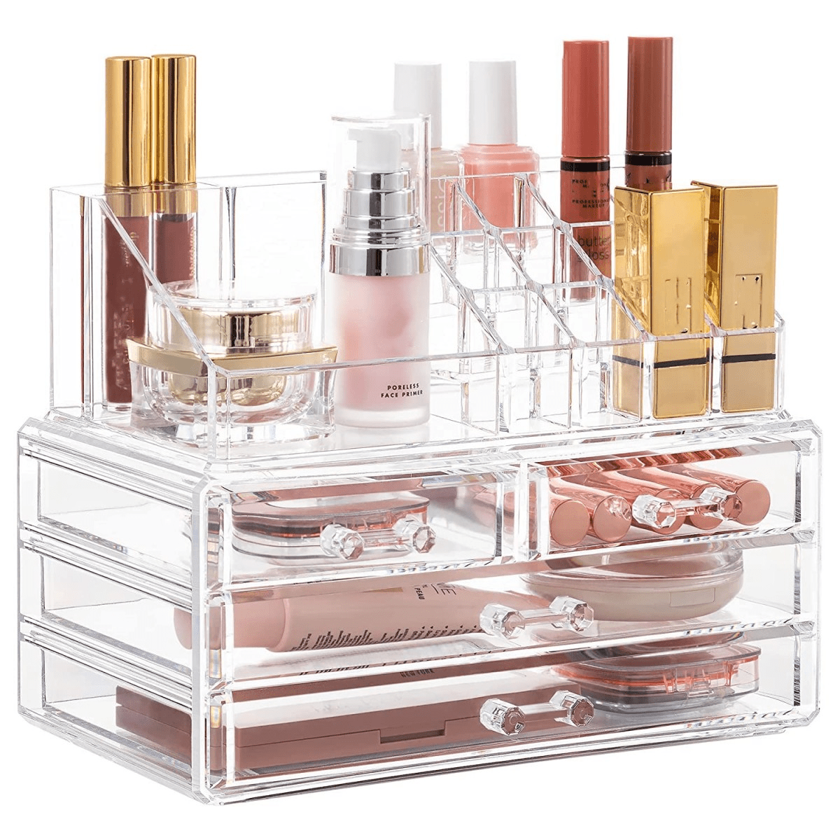 1pc Multifunctional Three-Layer Cosmetics Storage Rack with Drawer -  Large-Capacity Makeup Organizer for Jewelry and Bedroom Supplies - Home  Essential