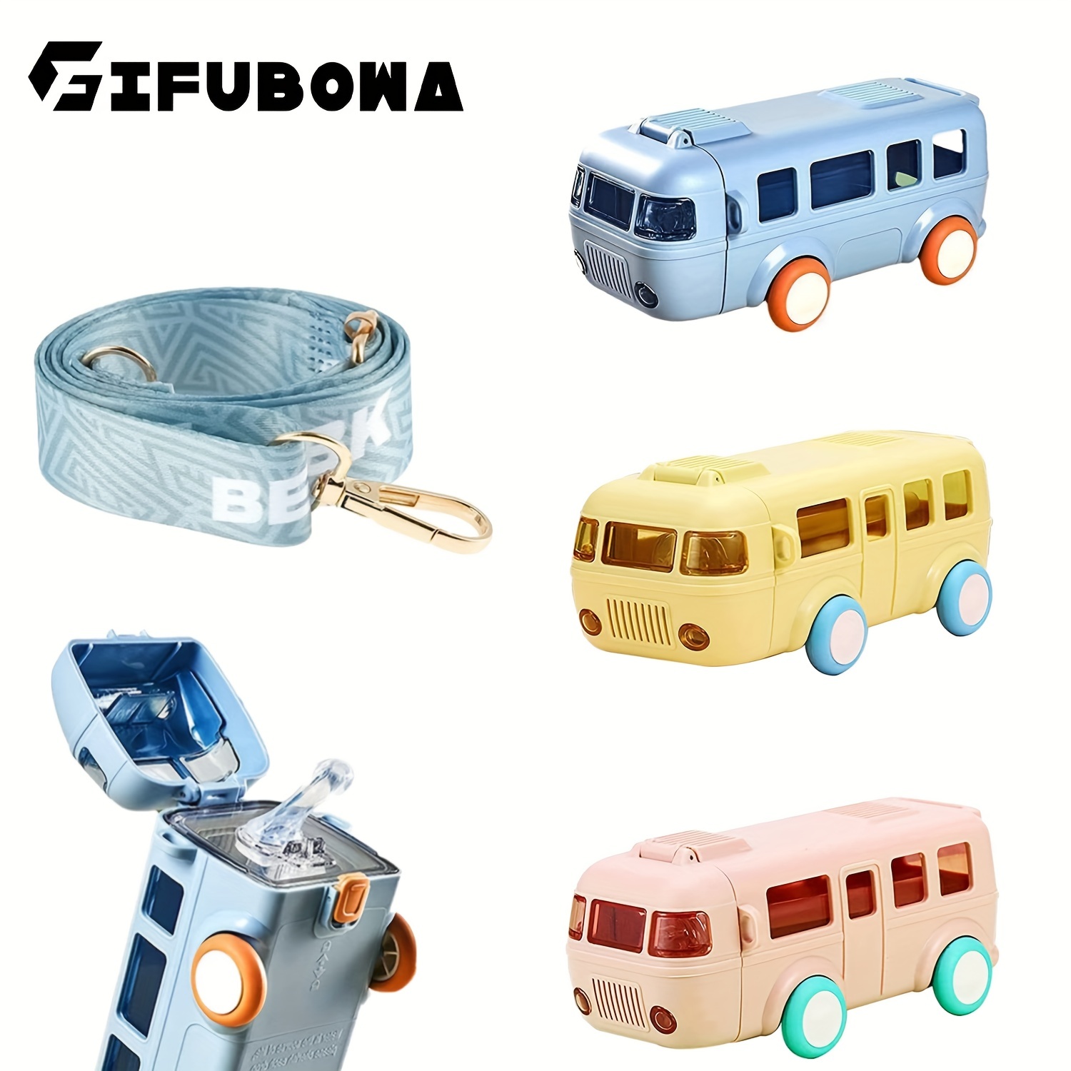 Kids Bus Water Bottle* _500 ML Capacity_ *Play With Bus Toy* *Leak