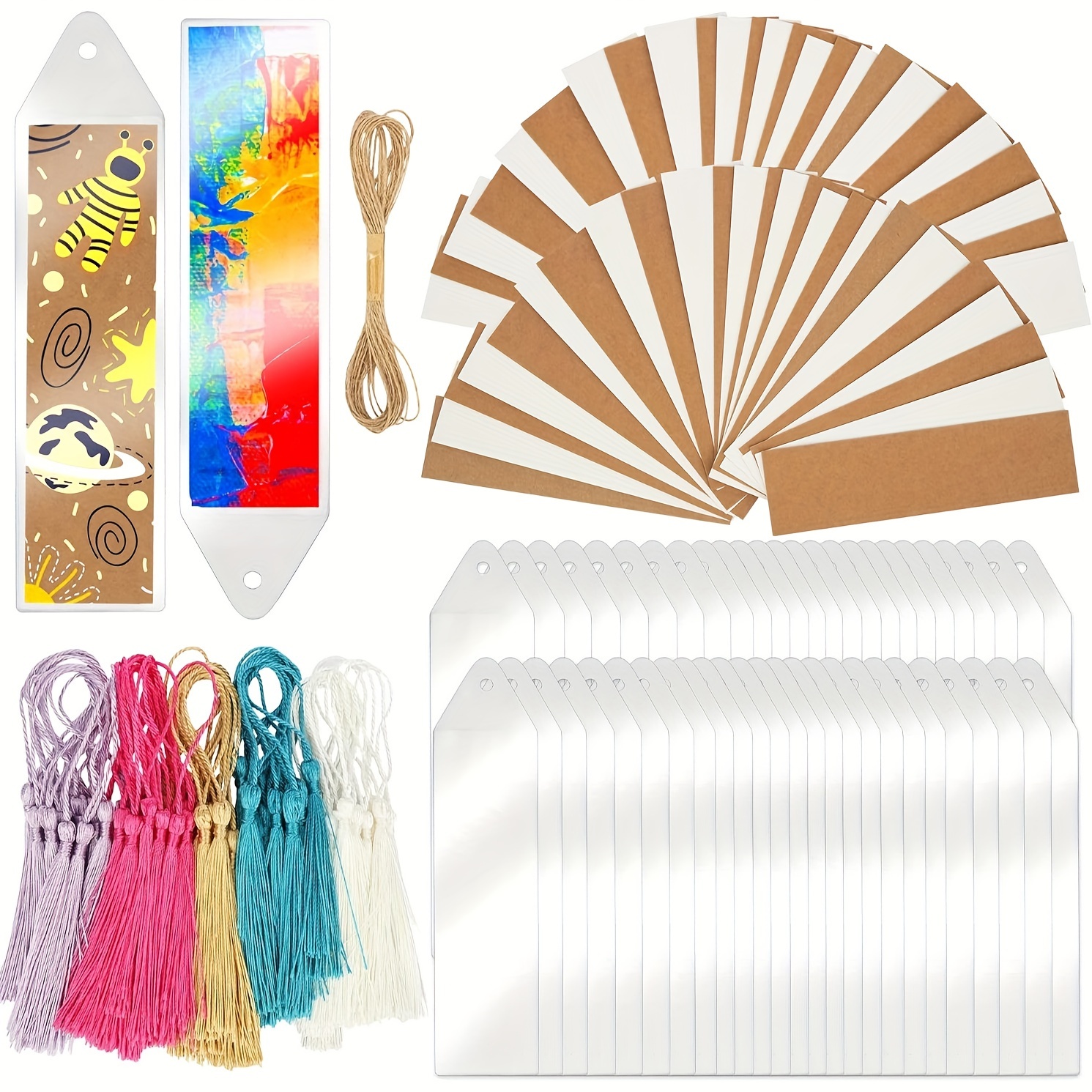 Clear Acrylic Bookmarks Penta Angel 15Pcs Rectangle Plastic Craft