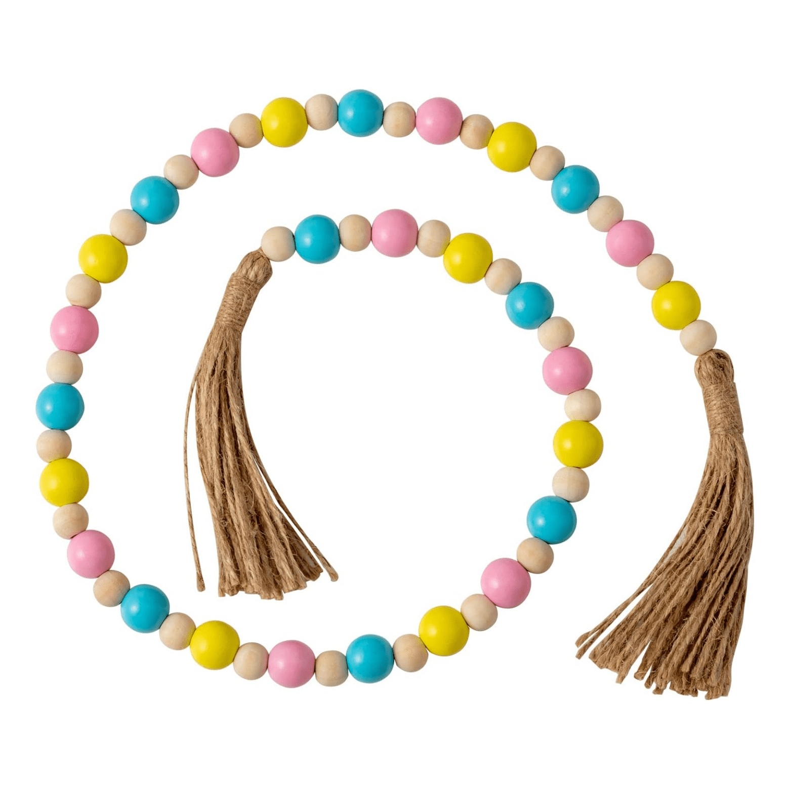 1pc Wooden Beads Garland, 32 Inch Farmhouse Wood Beads For Boho Decor With  Tassels, Garlands Rustic Country Decor For Coffee Table, Home, Living Room