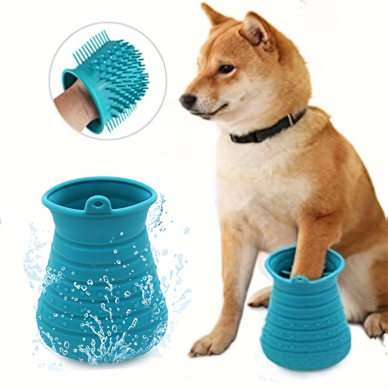 Pet Grooming and Washing Cup, Dog Foot Washing Device, Cat Paw Mud Foot  Cleaning Artifact, Household Portable Dog Foot Cleaning Supplies (S,Blue)