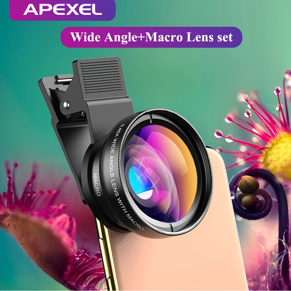 APEXEL lente profesional para fotografía macro para smartphone, lentes  macro para iPhone, Samsung, Galaxy, Oneplus, teléfono Android (se adapta a  casi todos los teléfonos), accesorio de lente macro para teléfono móvil para