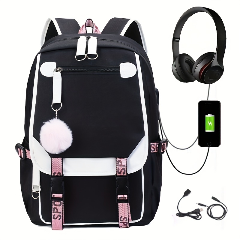 Cute Backpacks Waterproof Multi-pocket Oxford Cloth School Backpack For  Four Badges At Random - Temu Germany