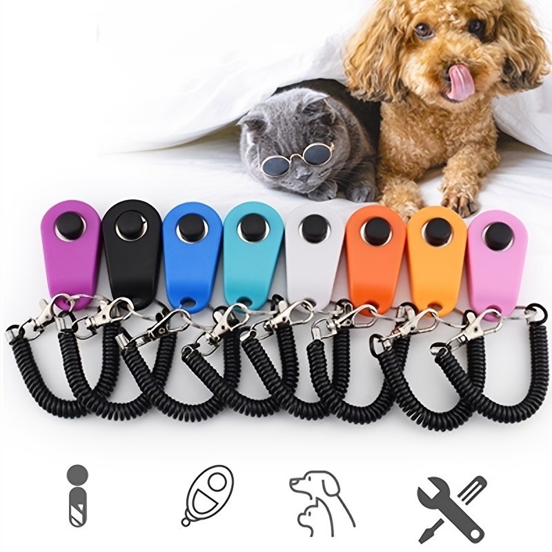 4 Pack Portable Dog Button Clicker Sound Trainer Pet Training Tool Wrist