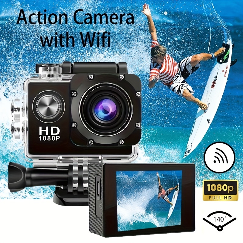 Cámara digital resistente al agua Cámara acuática Full HD 2.7K 48 MP  Grabadora de video Selfie doble pantalla 16X zoom digital Linterna cámara