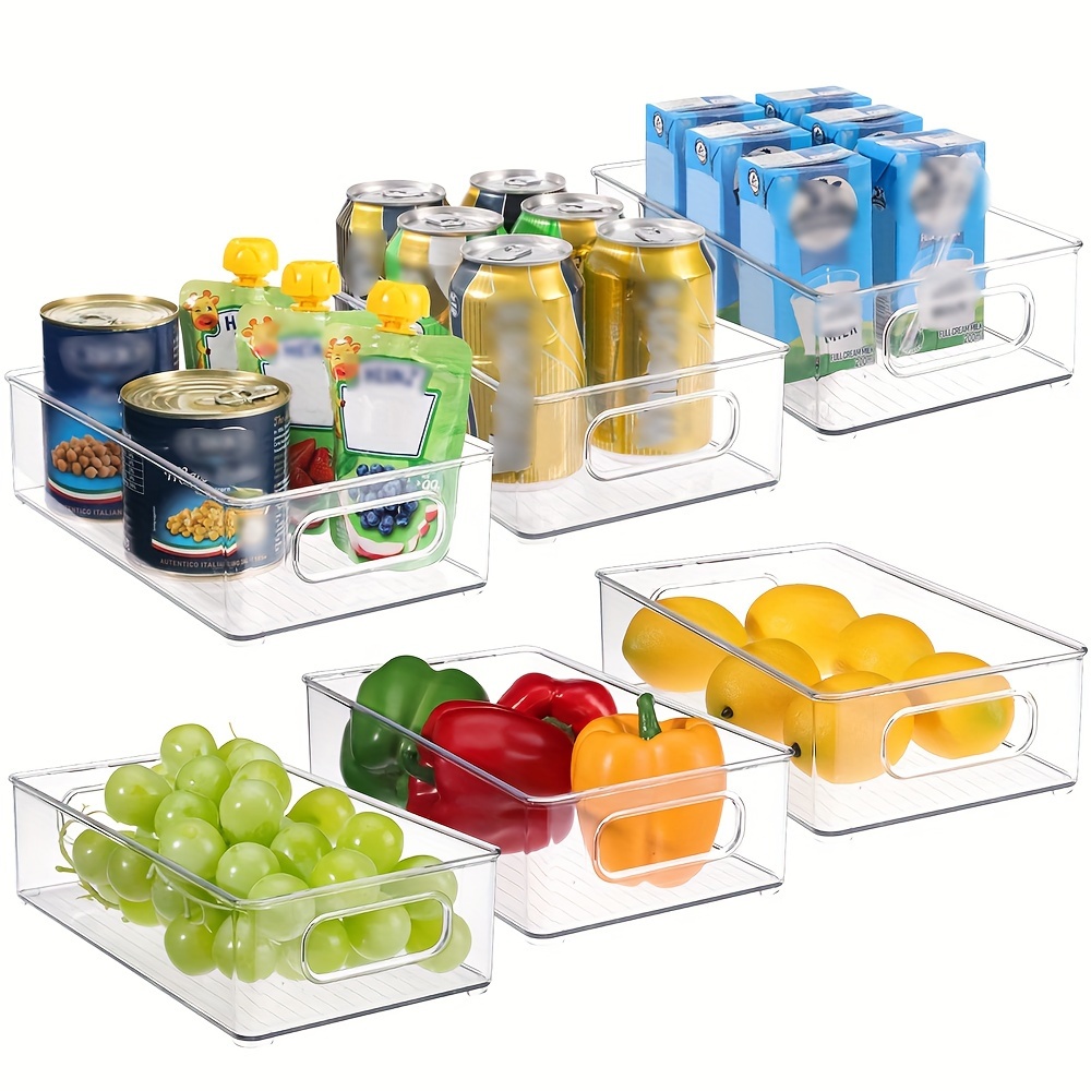  [ 12 Pack ] Multi-Use Clear Bins for Organizing - Fridge,  Refrigerator Organizer Bins - Pantry Organization and Storage - Plastic  Containers for Home, Kitchen, Freezer, SOHO Collection, Canbinet, RV : Home  & Kitchen