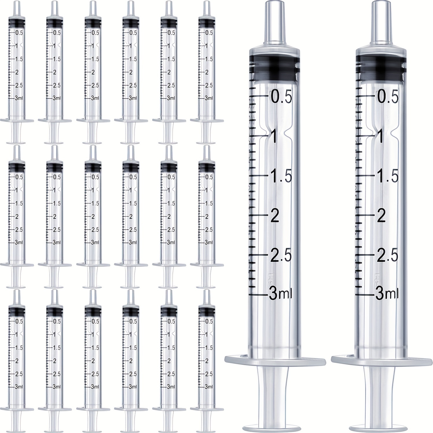 Seringue 1ml /3ml /5ml en plastique Réutilisable Seringue de dosage stérile  sans aiguille pour expériences scientifiques, distribution, mesure,  arrosage (paquet de 60) : : Commerce, Industrie et Science