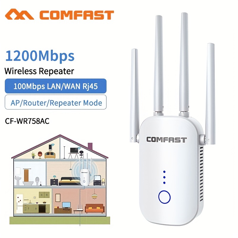 1200Mbps Dual Band 2.4G&5GHz WiFi Extender 802.11AC WiFi Repeater Powerful  Wireless Router/AP AC1200 Wlan Wi Fi Range Amplifier