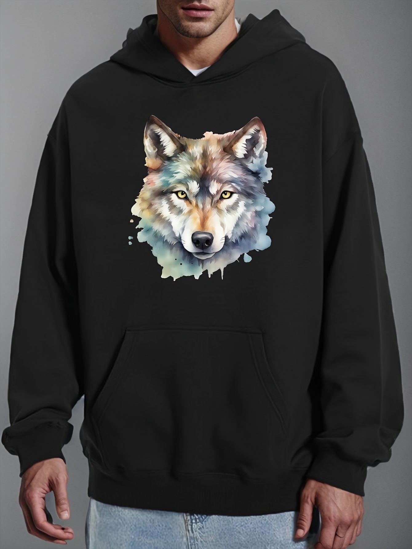 Wolf hoodie with ears for clearance guys