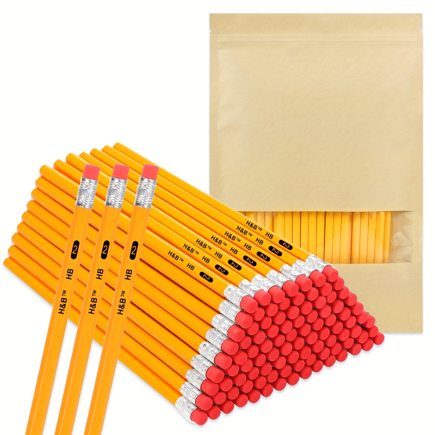   Basics Woodcased #2 Pencils, Pre-sharpened, HB Lead, 30  count, Orange : Office Products