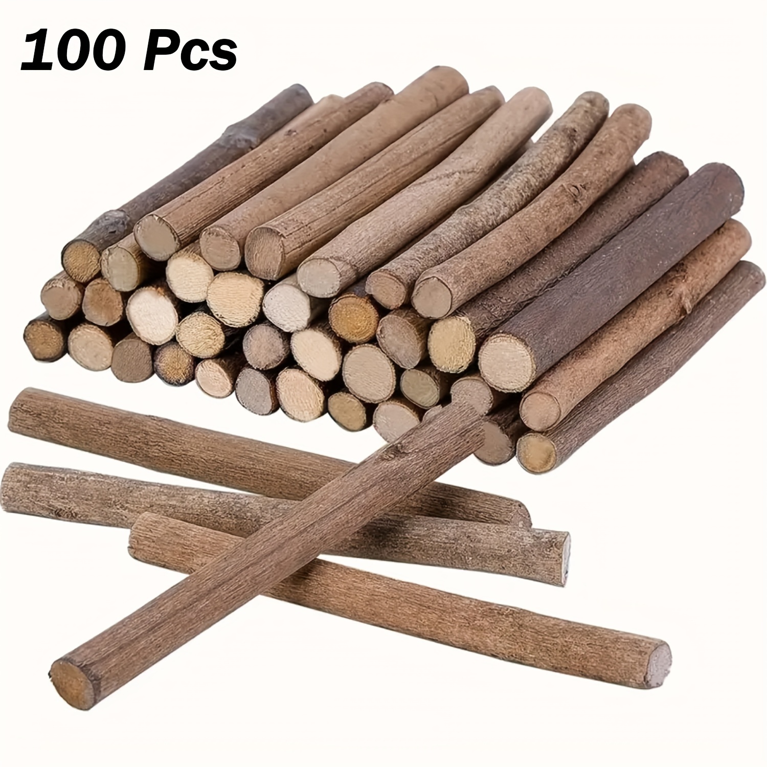 Palitos de bambú natural, palos de madera para manualidades, 15.75 pulgadas  de largo x 3/8 pulgadas de ancho (50 piezas)