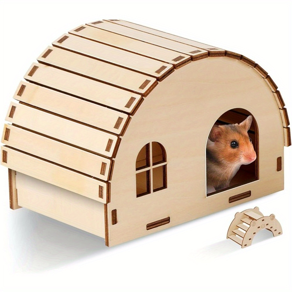 Hamster Lit Maisons et cachettes Nid de coton chaud Grotte pour petits  animaux de compagnie Cage Habitat Décor (Ours brun)