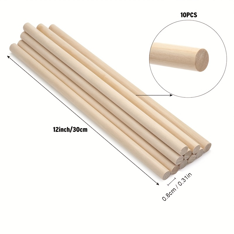Wood Dowels Wooden Dowel Rods for Crafts, 25PCS 1/2 x 24 Round Macrame  Wooden Sticks for Crafting, Unfinished Hardwood Sticks for Arts and DIYers