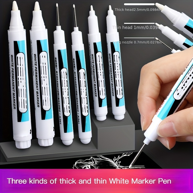 4x Marker Water-Based 0.5mm Tip Acrylic Paint Pens for Metal DIY Crafts  Fabric