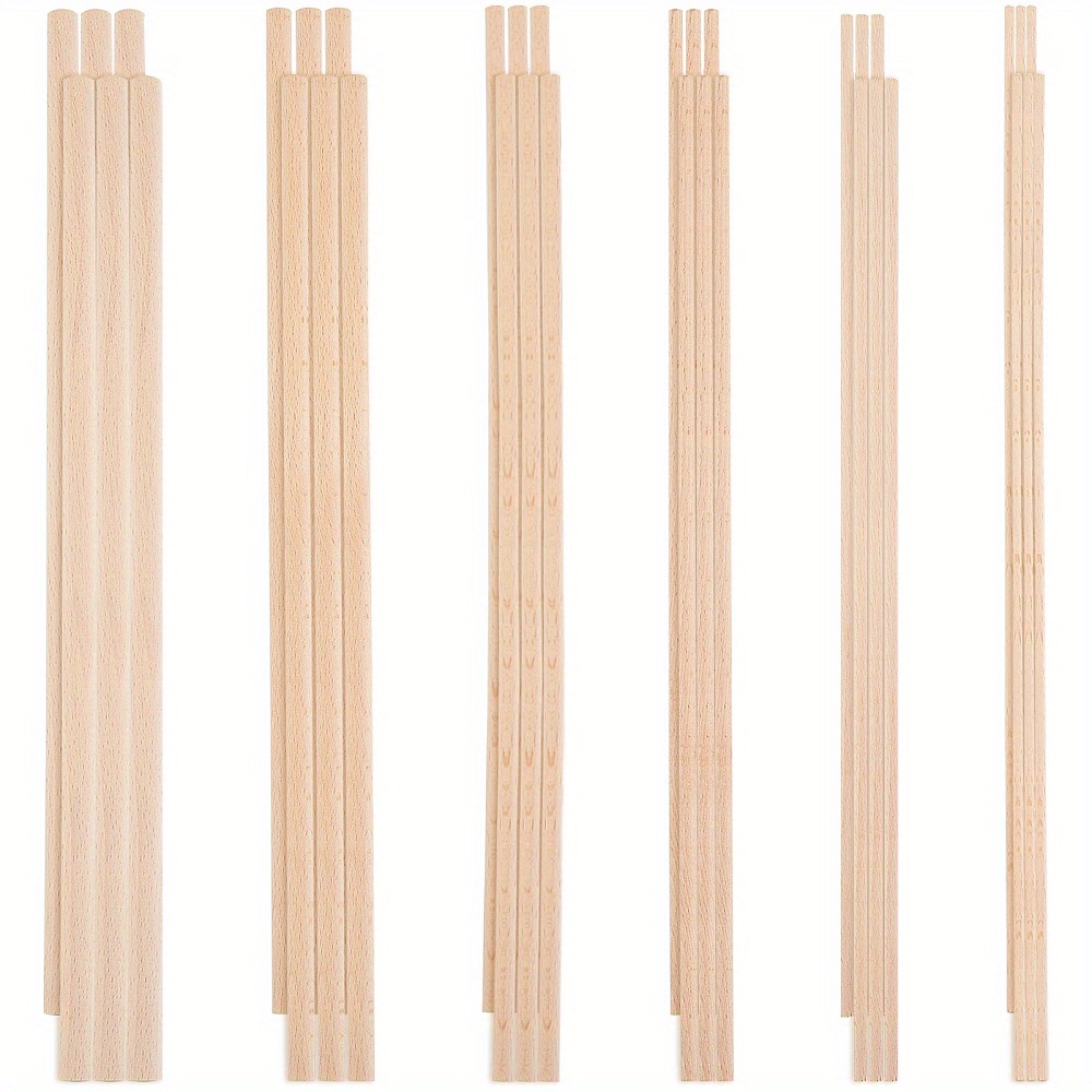 6pcs 0.8 X 12 Inch Wooden Dowel Rods Wood Sticks Natural Unfinished Wooden  Dowel Sticks Round Wood Dowels For Crafts DIY