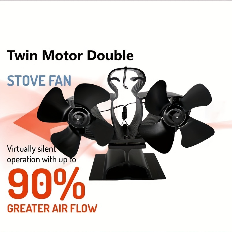 1pc Silent 7 Blade Stove Fan for Fireplace Wood Burning - Rust-Proof Heat  Circulation Fan