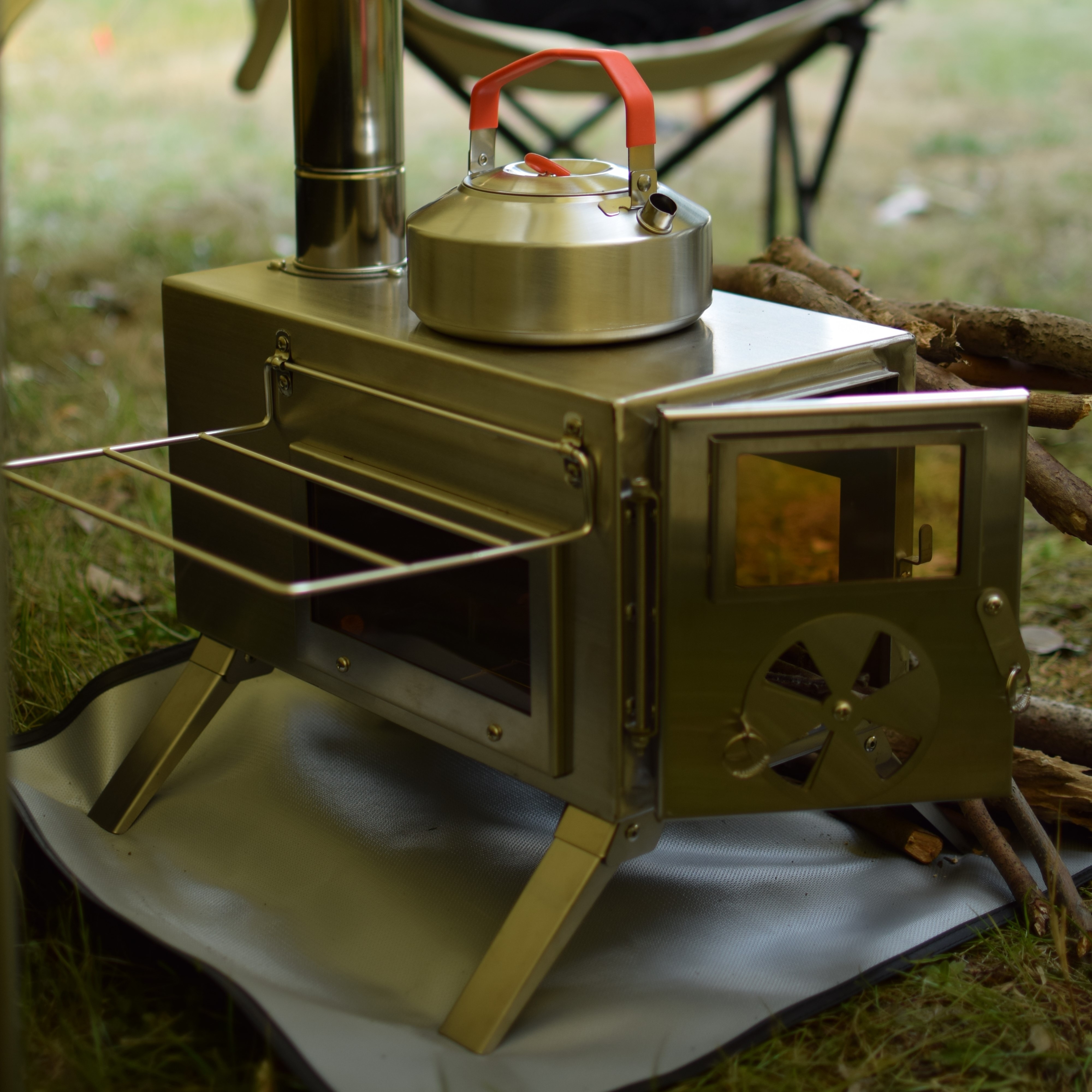 Rv Portable Folding Camping Wood Stove For Outdoor Cooking - Temu