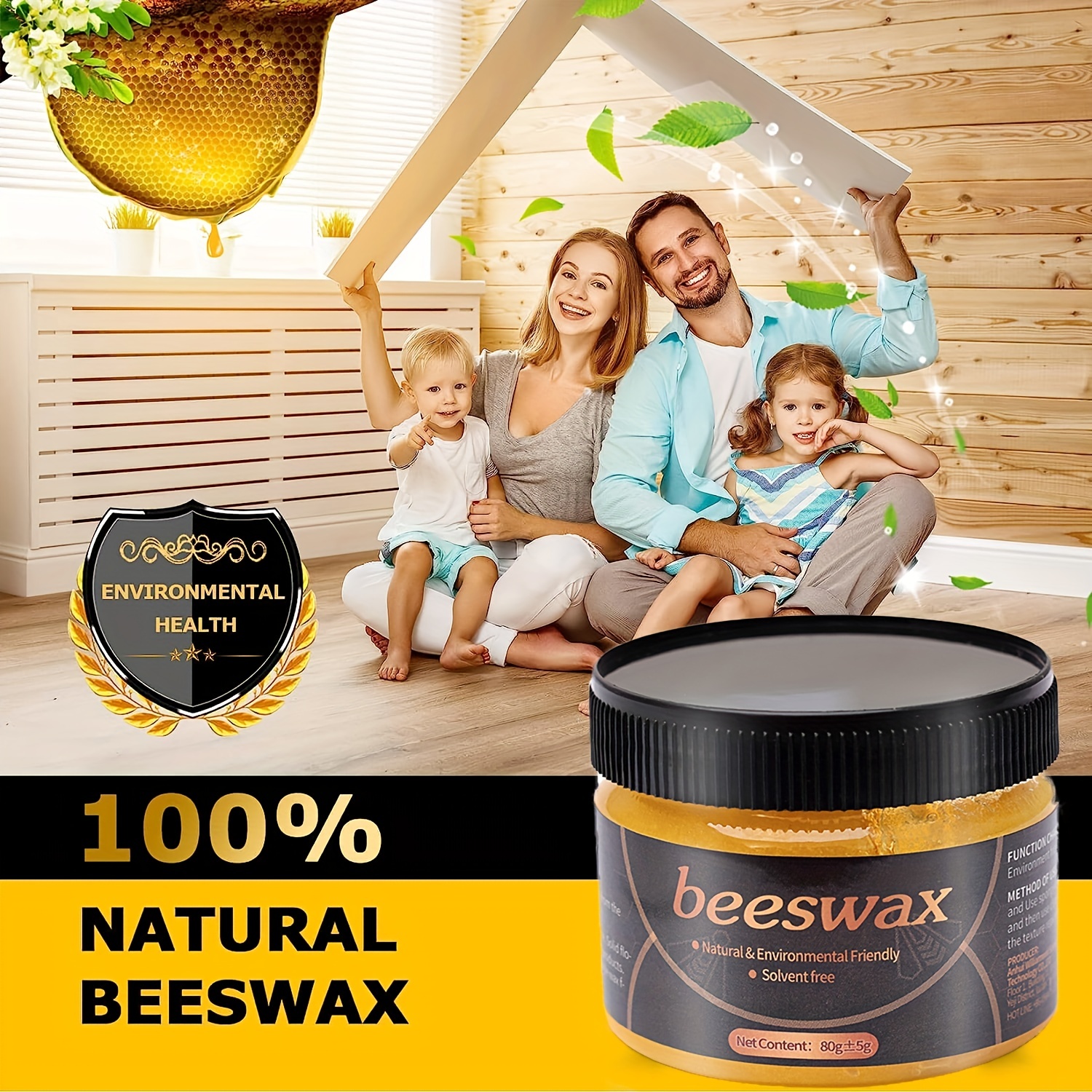 2.8oz Wood Seasoning Beewax, Multipurpose Natural Wood Wax Traditional  Beeswax Polish Liquid 