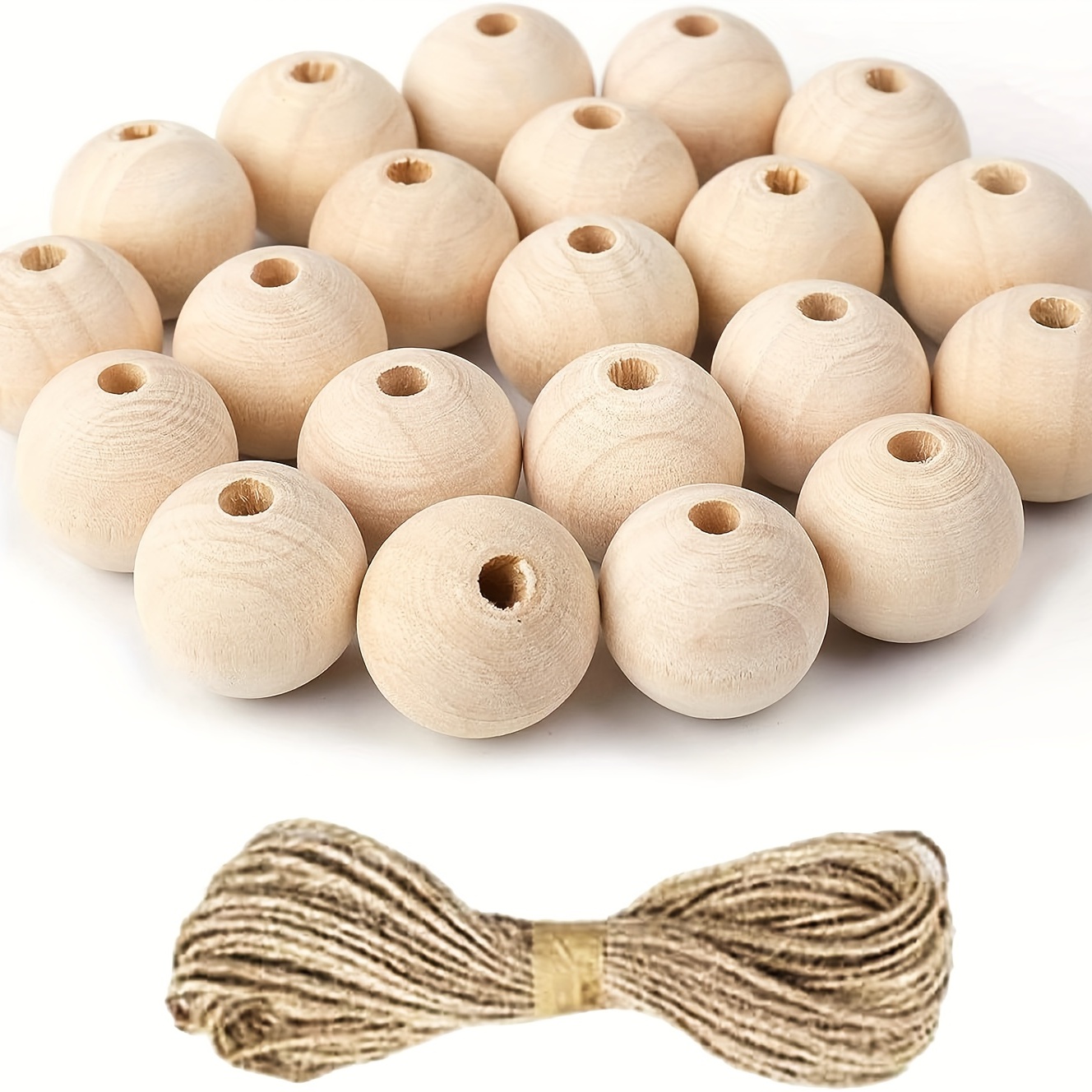 Smile Face Wood Beads 100pcs 5 Styles Wooden Beads 15~18mm Head Beads with  4~5mm Hole Spacer Beads Wooden Loose Bead for DIY Bracelet Necklace Jewelry  Macrame Hair Crafts Christmas Decor 
