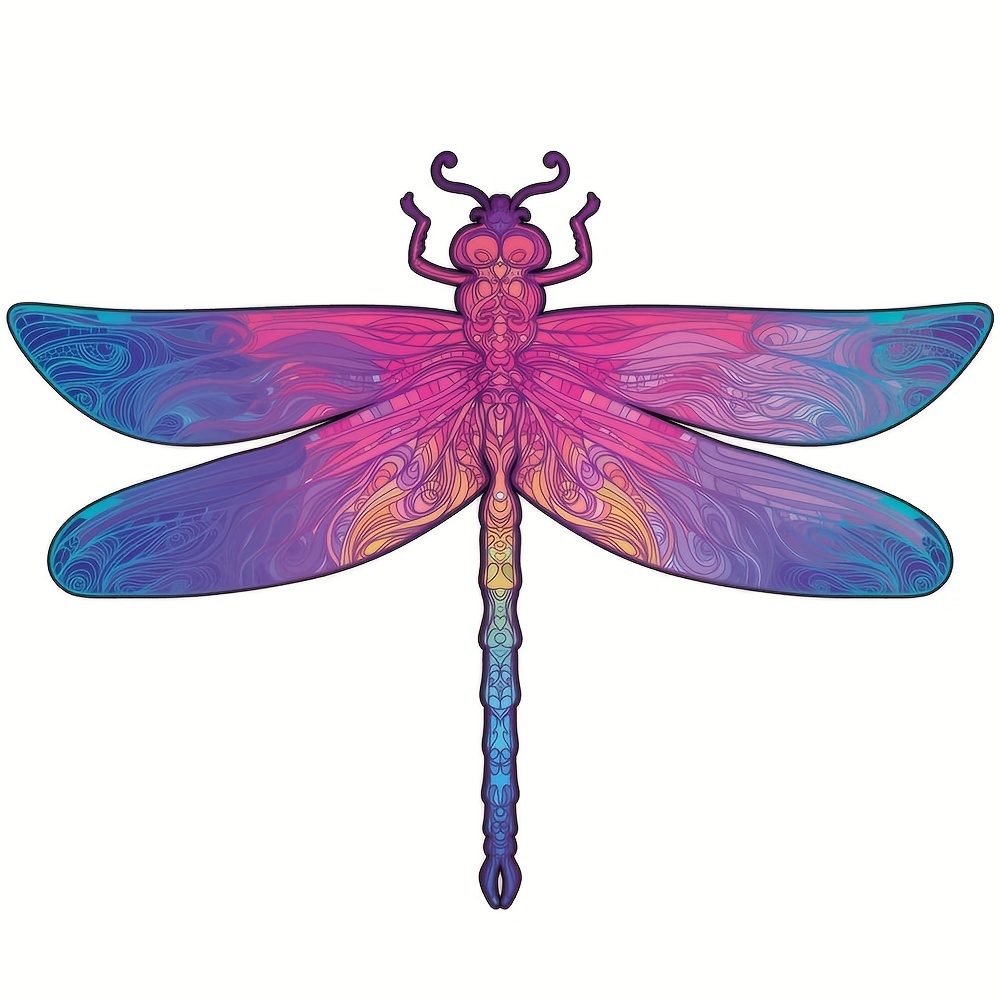 Window-like Dragonfly Wooden Jigsaw Puzzle Creative Landscaping Gift  Perfect Work Bar Decor Style