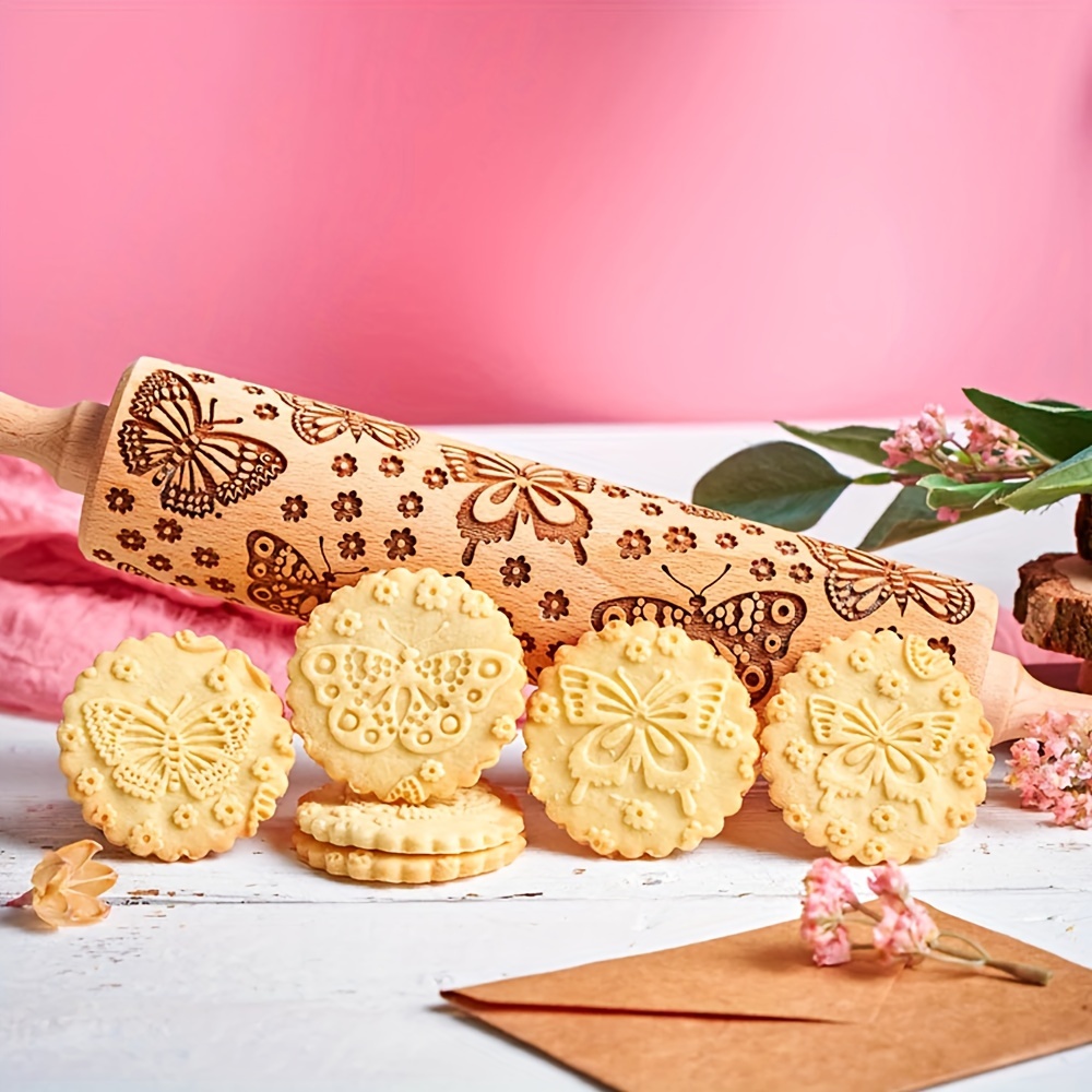Embossed Rolling Pin Set of ANY 3 Pcs Big Rolling Pins Springerle Cookie  Mold Engraved Rolling Pin Clay Embossed Cookies Deep Carved Mold 