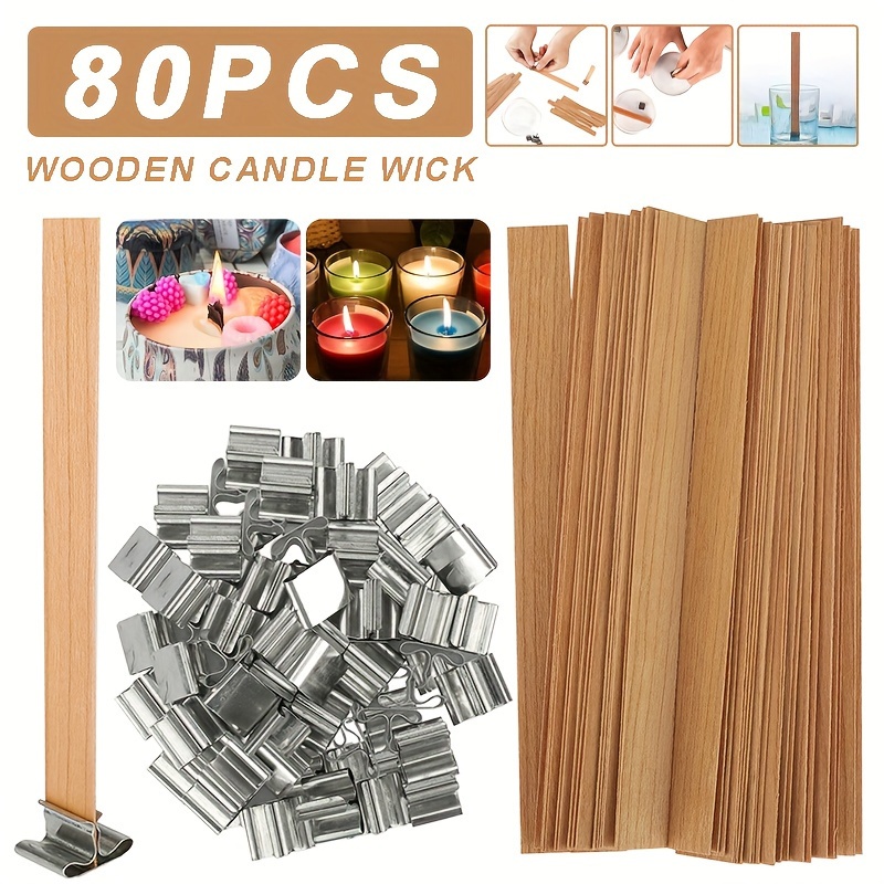 30pcs (20pcs Wood Chips + 10pcs Clips) 5.12*0.51in Fragrant Candle