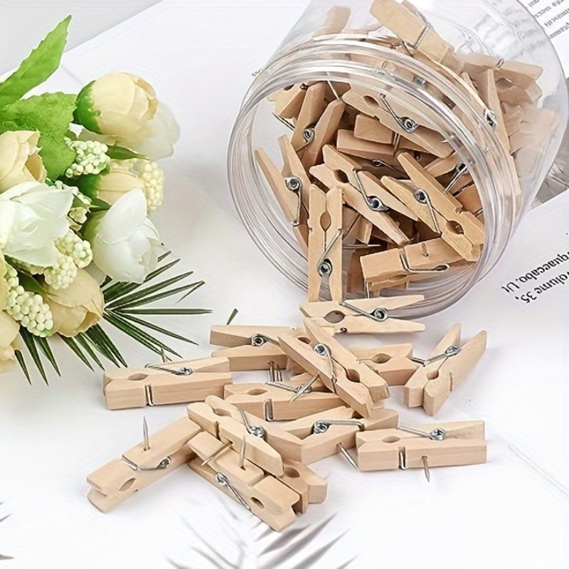 25/35/45 MM Length Natural Mini size Wooden Clips Clothes Photo Clips Paper  Clothespin Craft Decor Clips Portable Wood Clamp