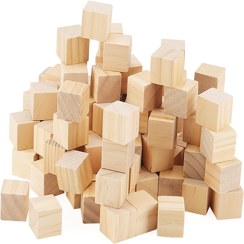 TIMESETL Mini Cubi di Legno 30 Pezzi Cubi di Legno Liscio 3x3 Cm