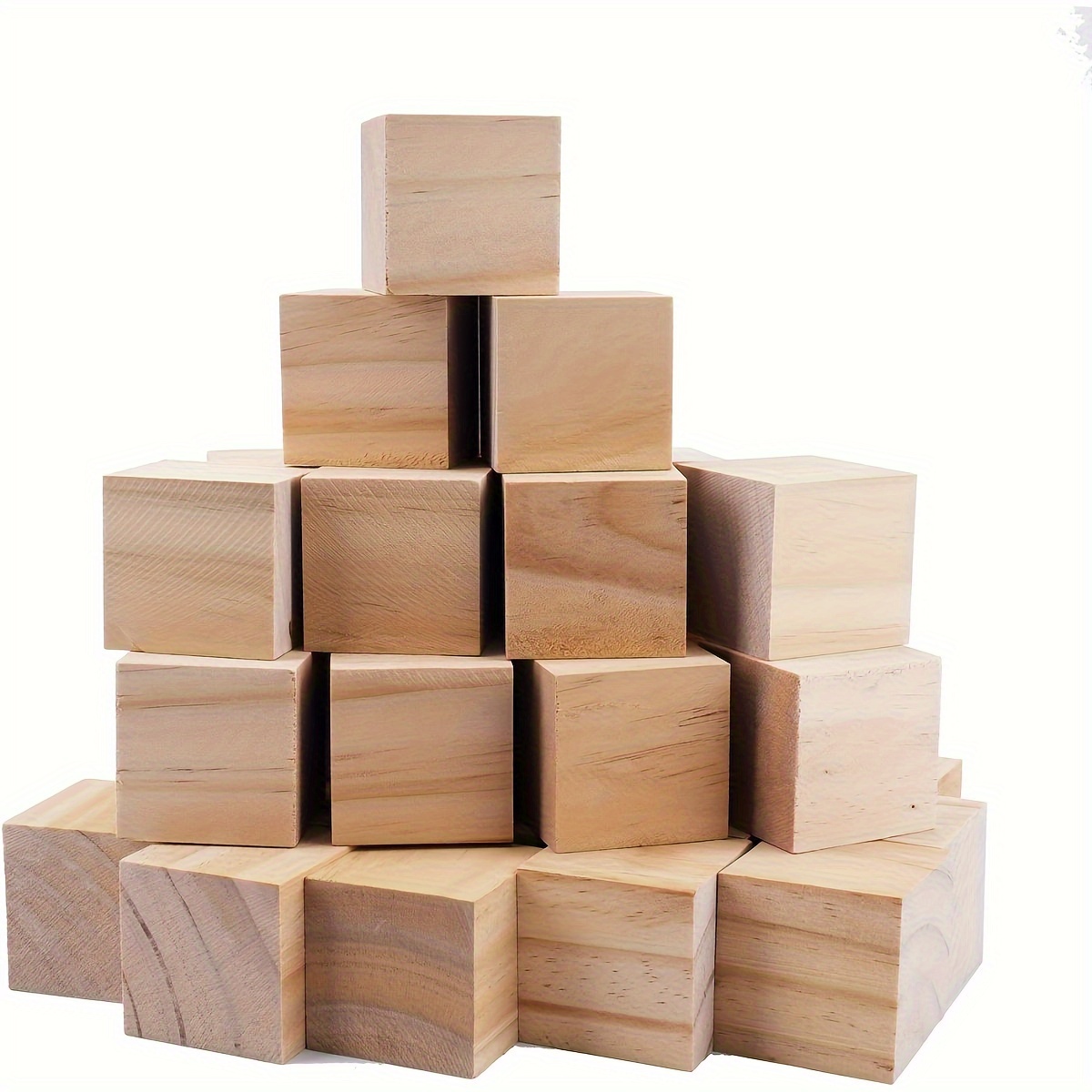 Cubitos de madera, 200 piezas de bloques de madera cuadrados naturales sin  terminar para manualidades