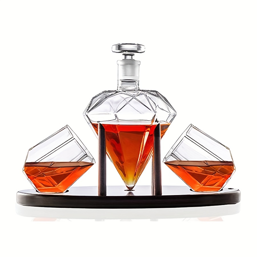 Whiskey Decanter Set Transparent Creative with 2 150ml  Glasses, Whiskey Carafe for Brandy,Scotch,Vodka,Gifts for  Dad,Husband,Boyfriend: Liquor Decanters