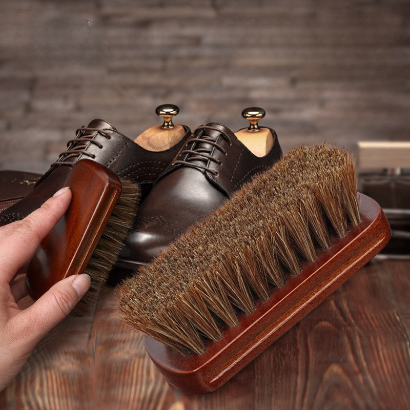 1pc Horse Hair Shoe Brushes, Cleaning Polishing, Leather Care Protecting  For Shoes Boots, Oil Polishing Cleaning Dust Brush